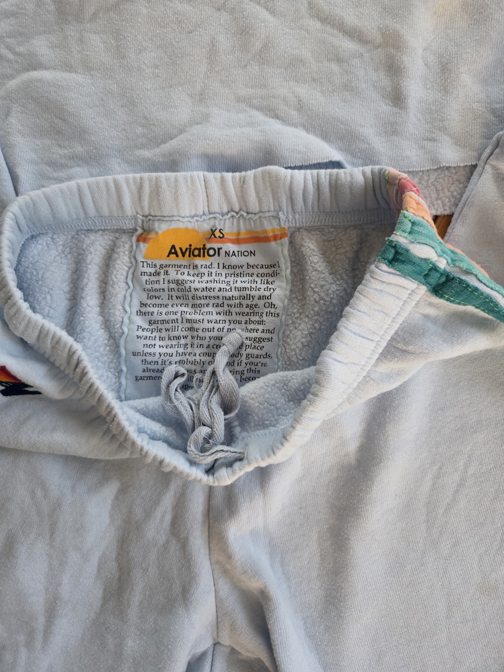 Aviator Nation Light Blue Rainbow-Striped Track Joggers Set - Picture 3 of 6